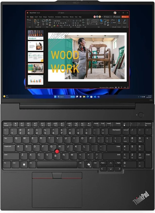 Laptop Lenovo ThinkPad E16, AMD Ryzen™ 7 7735HS, 16 GB RAM, 512 GB SSD, 16" WUXGA, Windows 11 Pro, E zezë