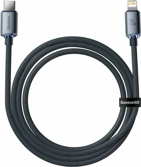 Kabllo USB-C në Lightning Baseus Crystal Shine 1.2 m 2.4A USB 2.0, e zezë, 1 copë