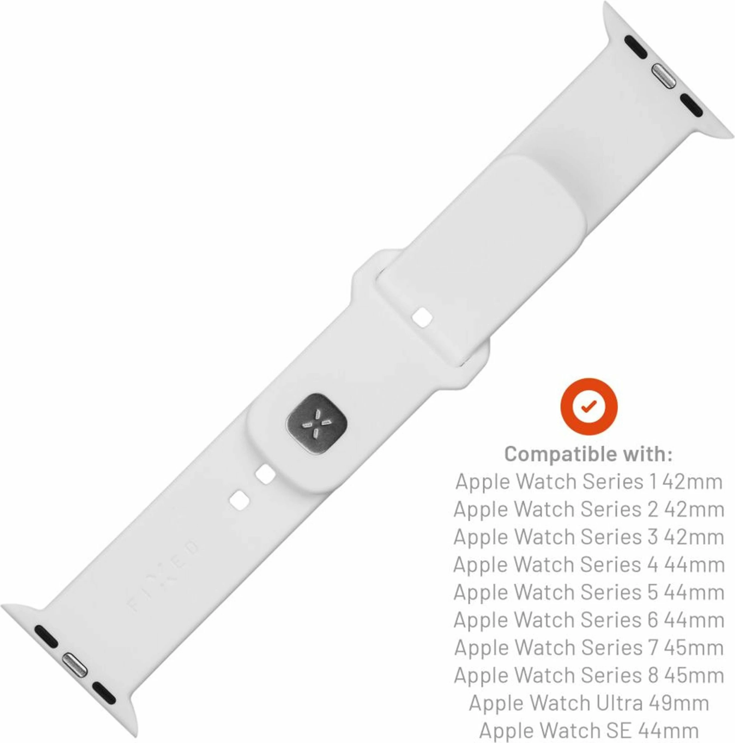 Rrip silikoni Fixed për Apple Watch 42/44/45 mm, 3 copë, i bardhë