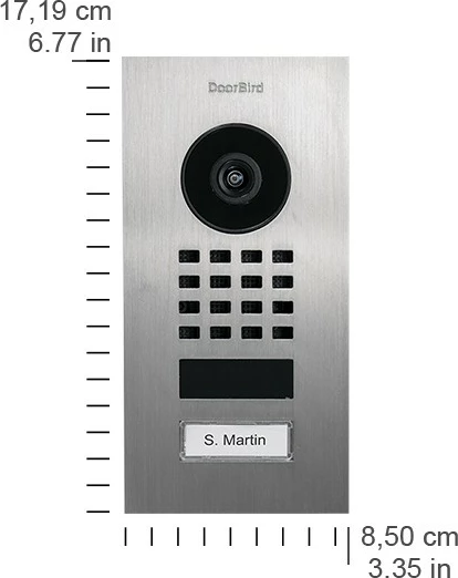 Interfon DoorBird D1101V, 1080p, ultra kënd i gjerë, çelik inox