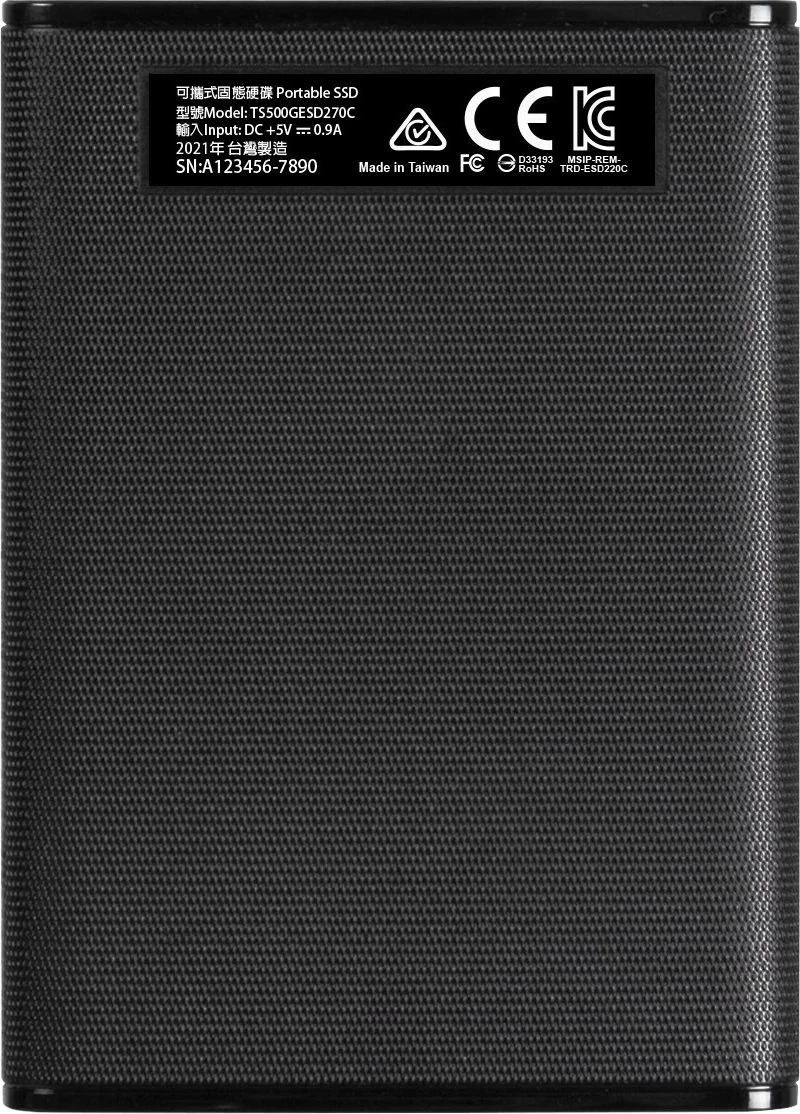 SSD Transcend ESD270C, 500 GB, USB Type-C, e zezë