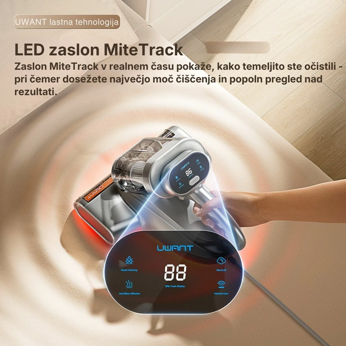 Pastrues marimangash UWANT M700, 18000Pa, 65°C, UVC, ekran LED, gri