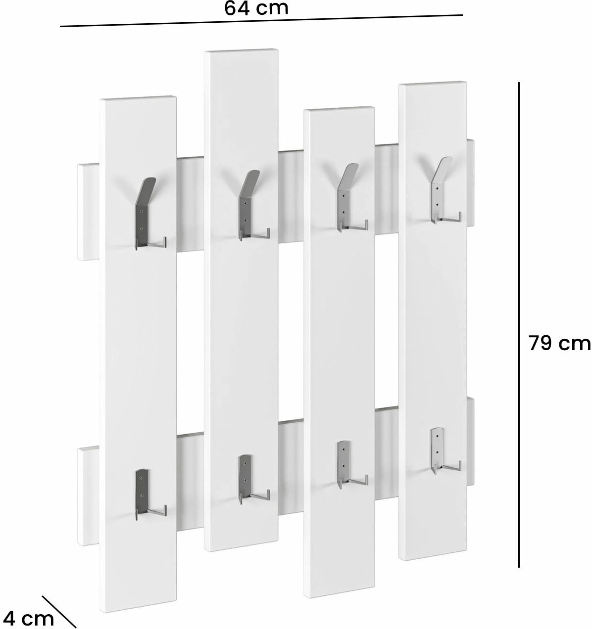 Varëse muri Skye Decor, model valë, e bardhë