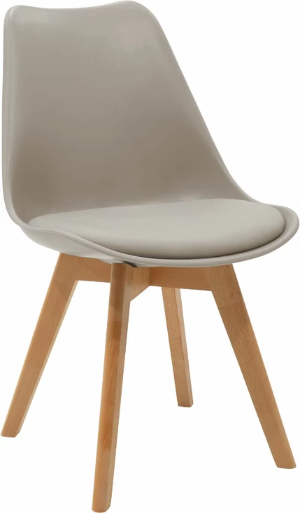 Tavolinë me karrige Natali-Gaston set prej 3 copash MDF dhe dru ahu, ngjyrë gri-bardhë-natyrale 80x80x76cm