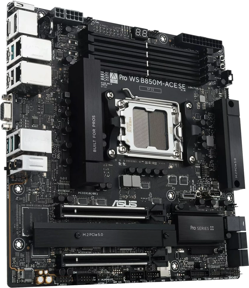 Pllakë amë ASUS PRO WS B850M-ACE SE, Socket AM5, ATX, 256 GB RAM, 10Gb Ethernet, E zezë