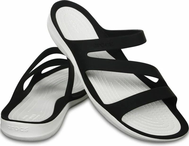 Sandalet për femra Crocs, të zeza dhe të bardha