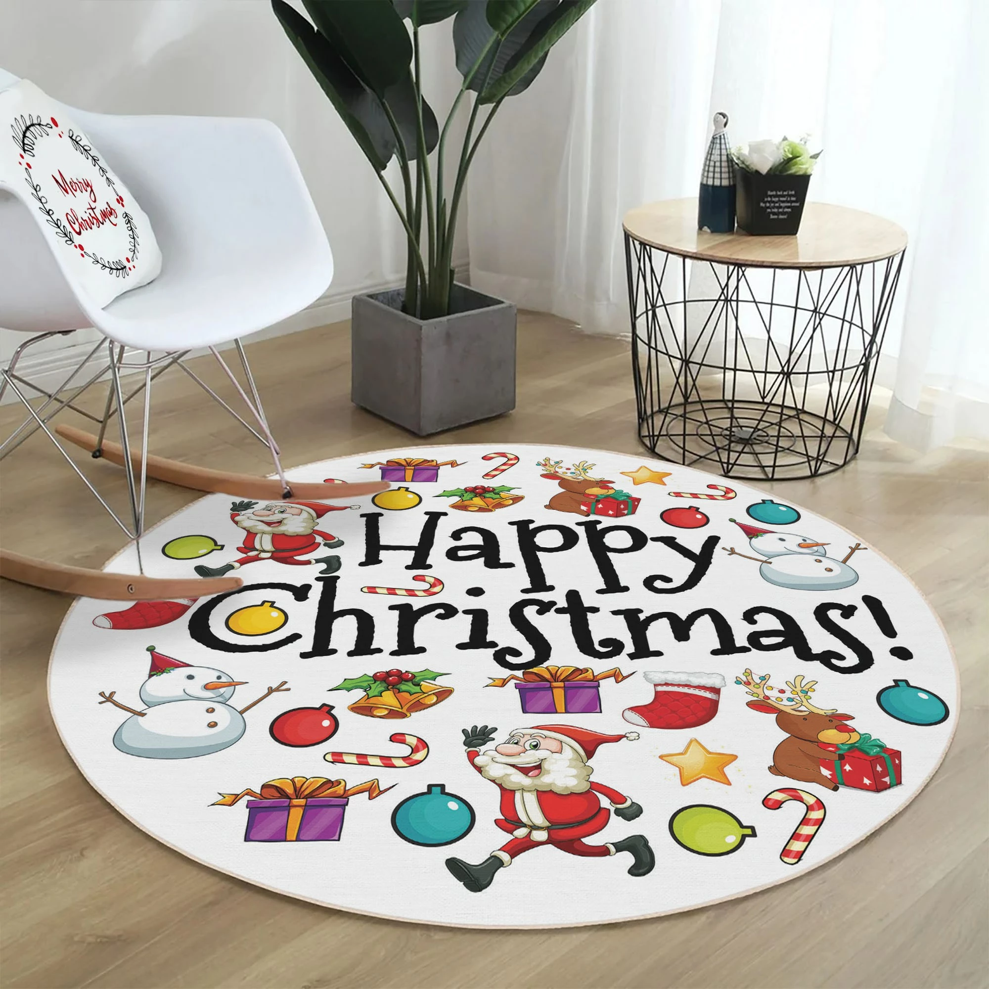 Qilim i rrumbullakët, shumëngjyrësh, 160cm, Conceptum Hypnose, Woopamuk444