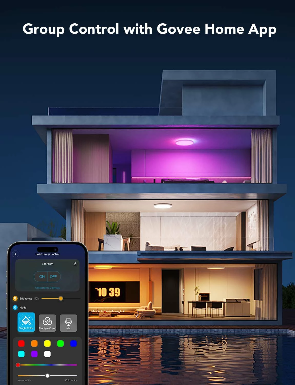 Dritë tavanore smart Govee RGBWW + RGBIC 30cm