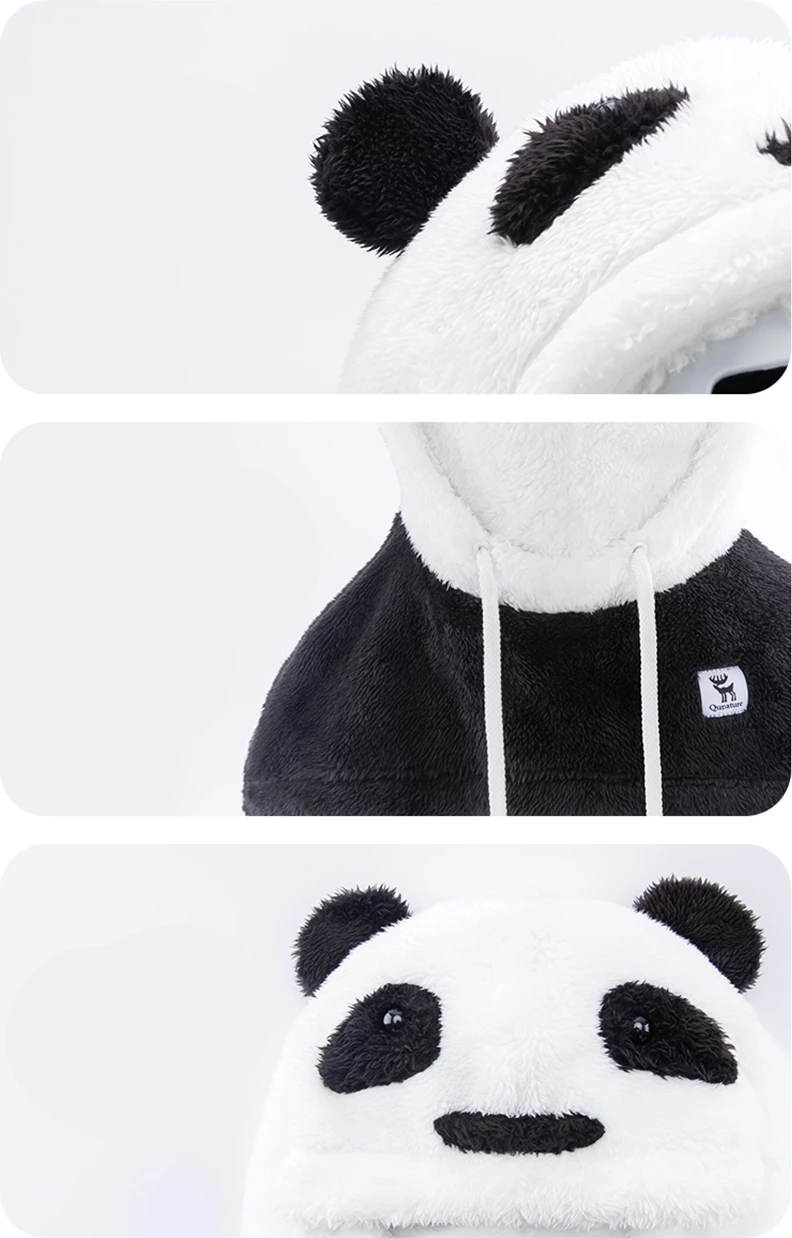 Balaklavë ski Qunature Panda, për fëmijë/të rritur, M, e zezë/e bardhë