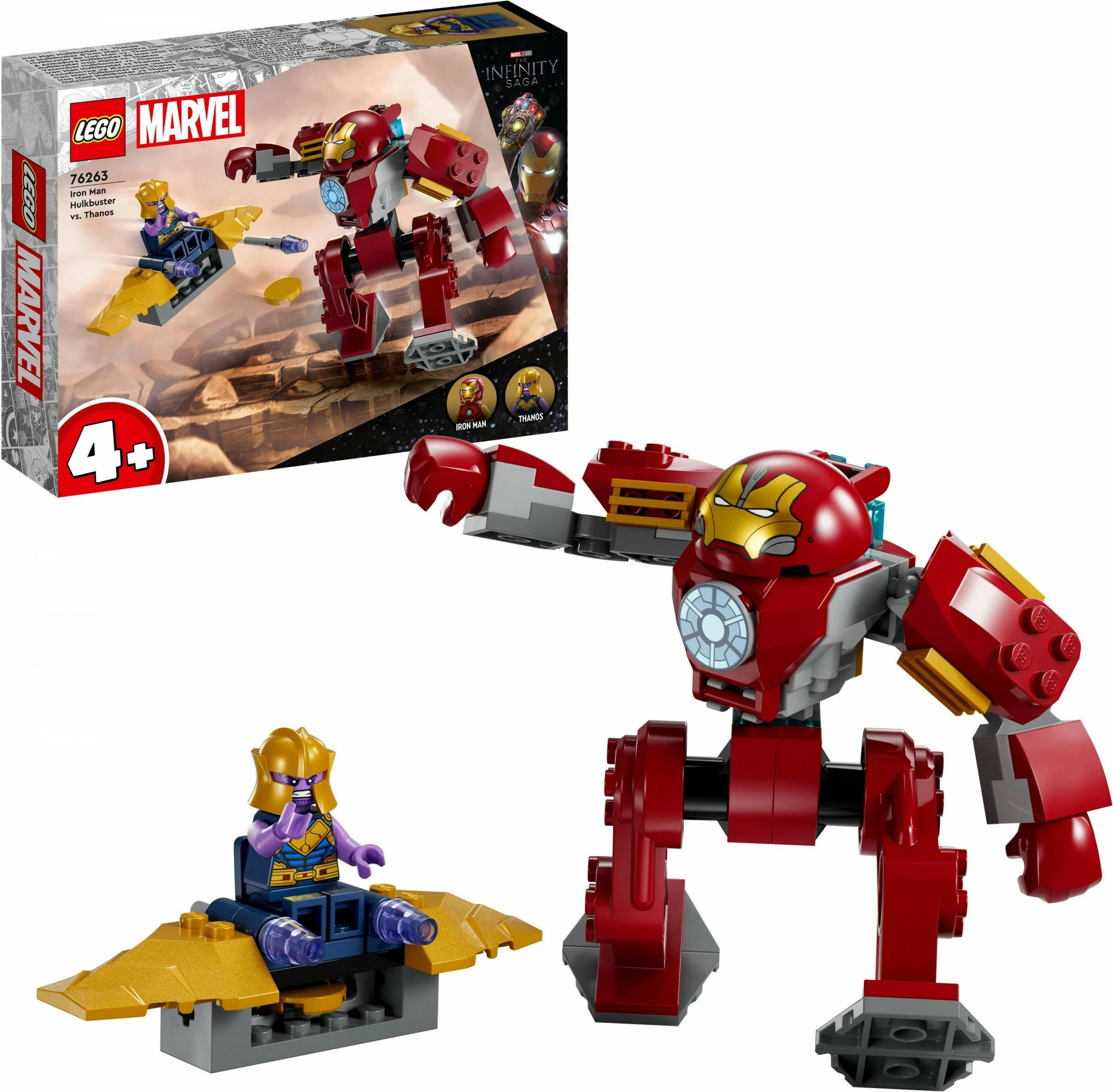 Set ndërtimi LEGO Iron Man Hulkbuster vs. Thanos, 66 pjesë, plastikë, shumëngjyrësh
