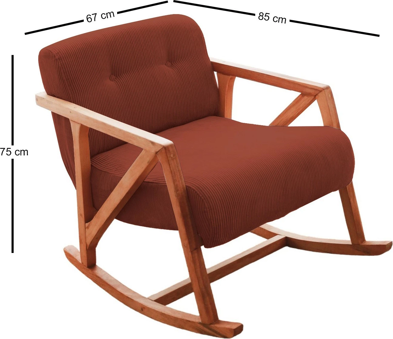 Karrige sallon me krahë, kadife vermilion, këmbë druri, Nini Sallanan