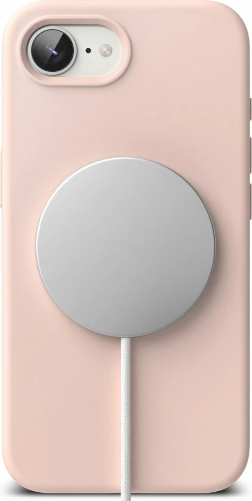 Mbështjellës Ringke Silicone MagSafe për iPhone 16e, Rozë