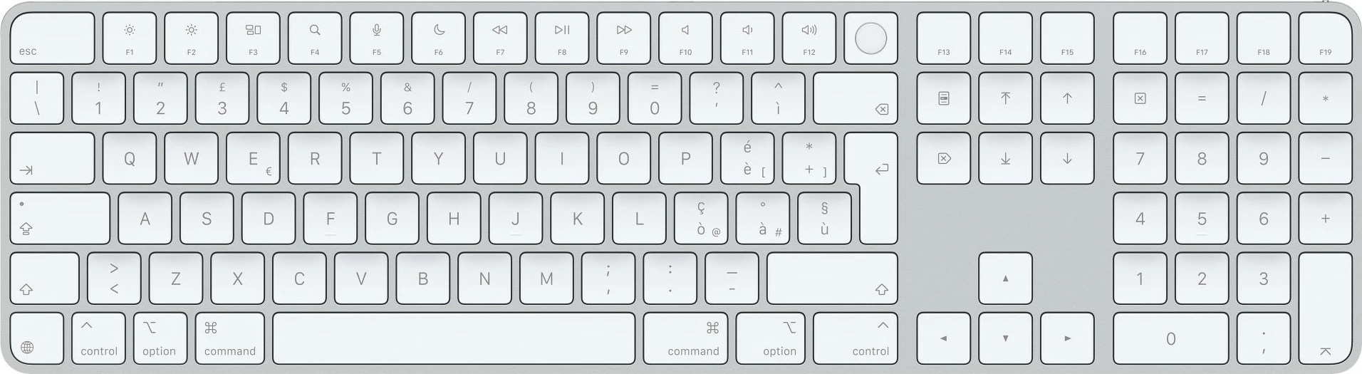 Tastierë Apple Magic, Wired & Wireless, USB + Bluetooth, QWERTY, Bardhë