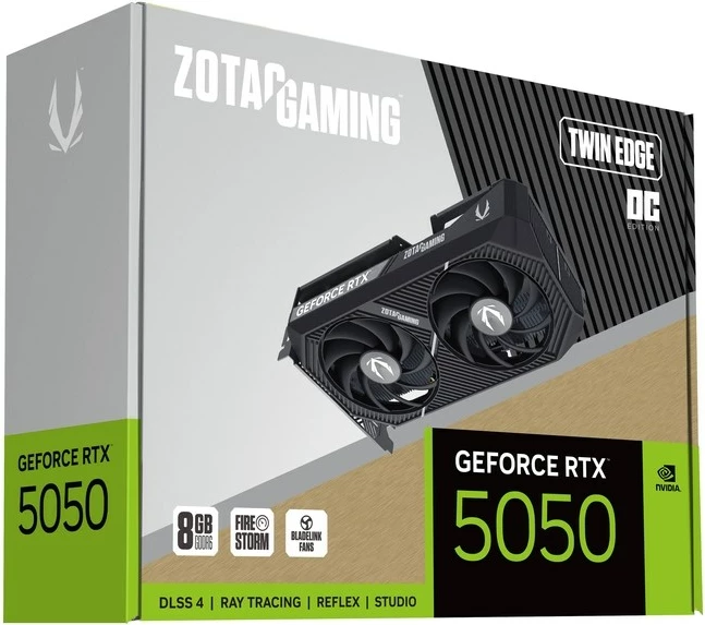 Kartë grafike ZOTAC GAMING GeForce RTX 5050 Twin Edge OC, 8 GB GDDR6, e zezë