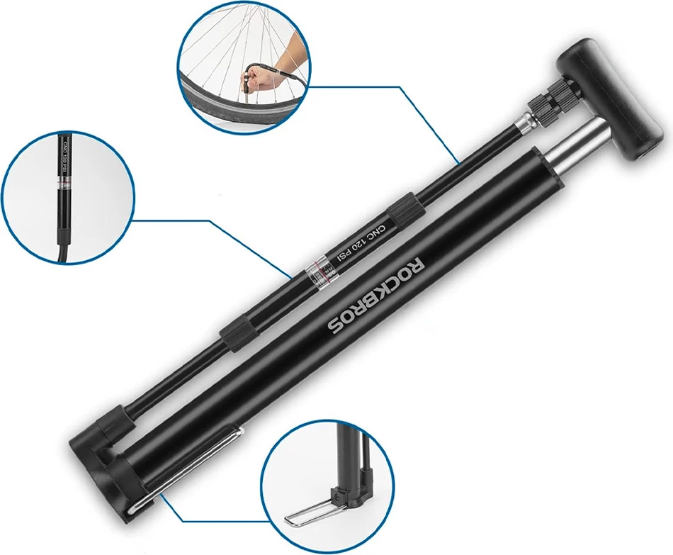 Pompë dyshemeje për biçikletë Rockbros 42322821001, e zezë