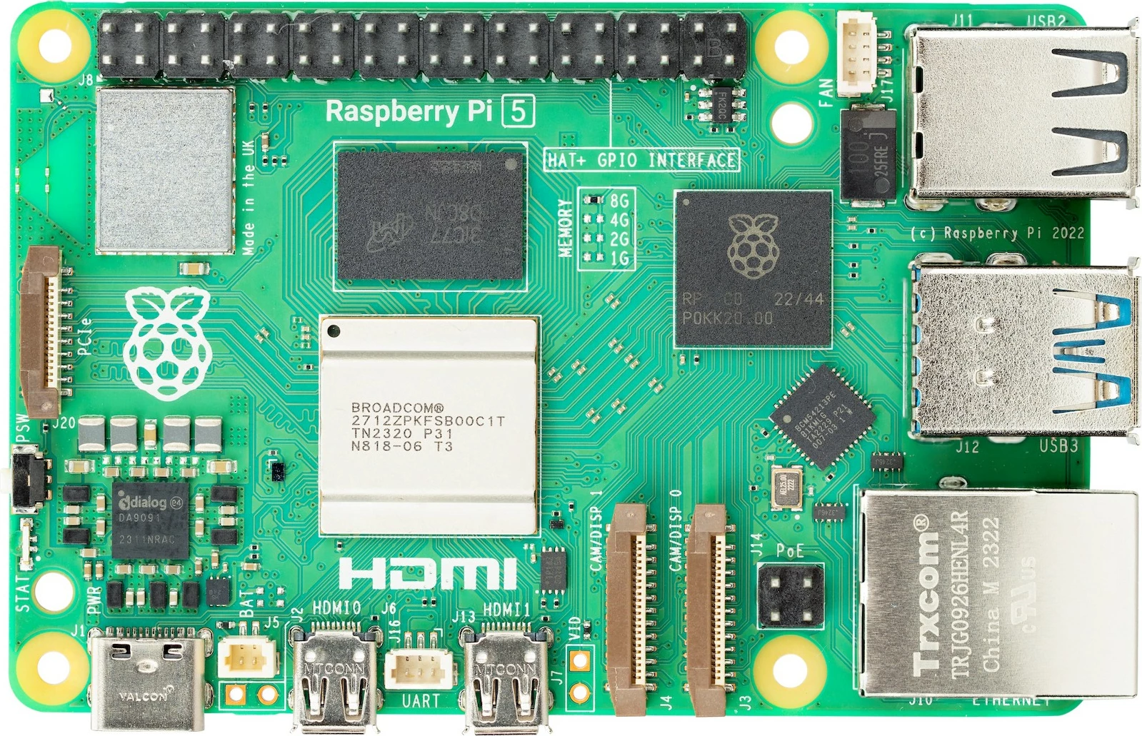 Kompjuter Raspberry Pi 5, 16GB RAM, ARM Cortex-A76, jeshile