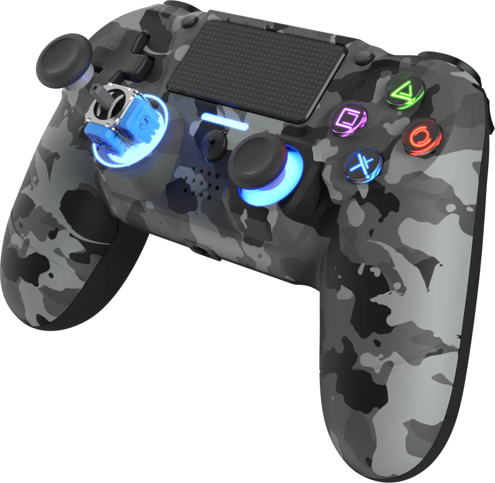 Kontroller wireless DragonShock MIZAR+ për PS4/PC/Mobile, Hall-Effect, gri camo
