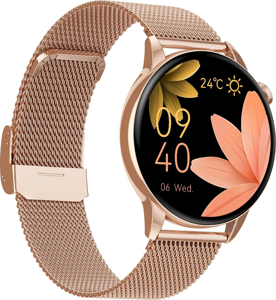 Smartwatch Maxcom Fit FW58 Vanad Pro, 1.3" AMOLED, Bluetooth, Gold, set me 2 rripa