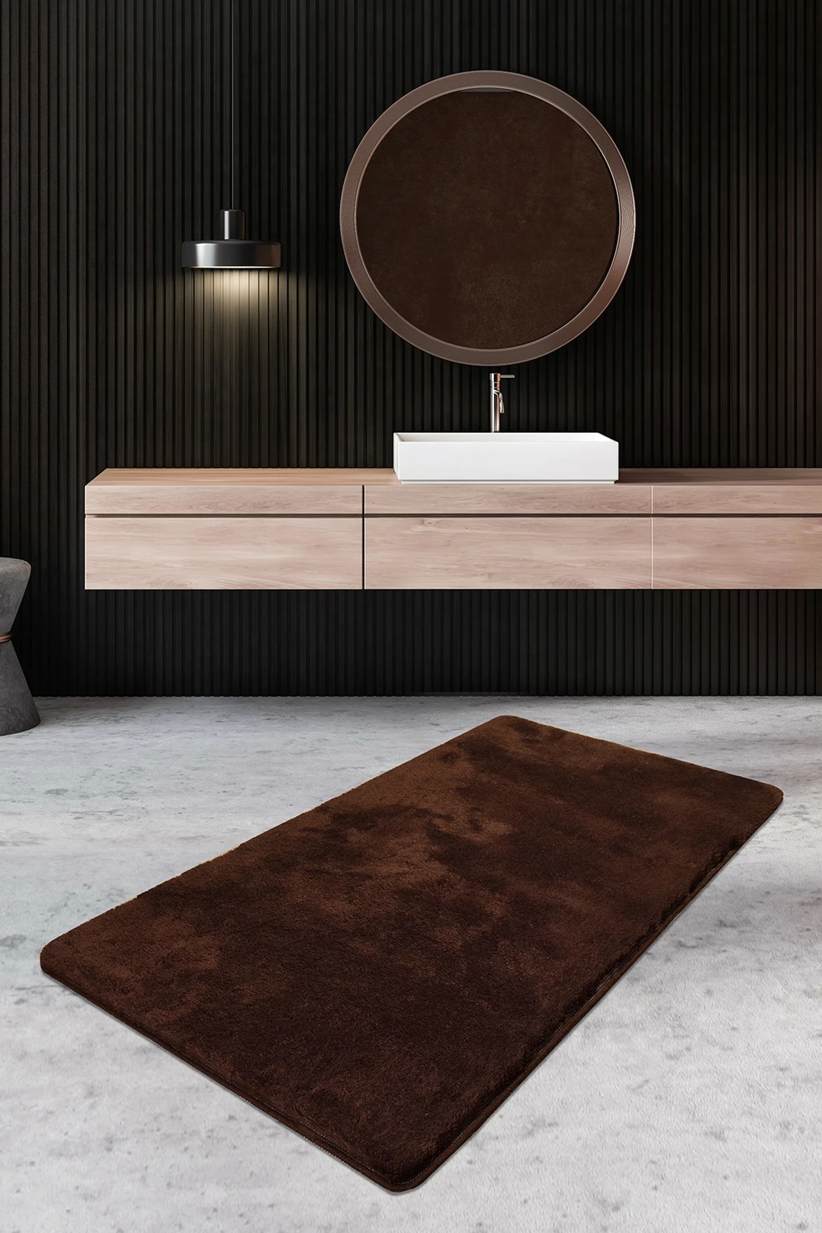 Tapet për banjo akrilik, ngjyrë kafe, Mijolnir Havai, 70x120cm