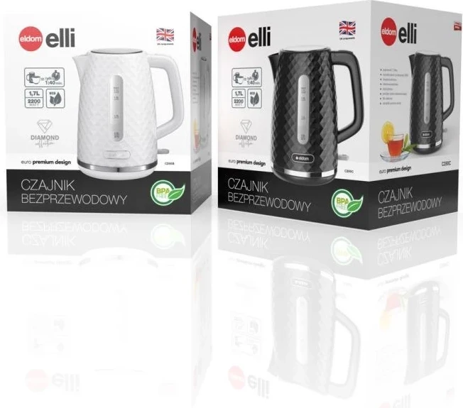 Vluese uji Eldom C280C, 1.7L, 2200W, e zezë 