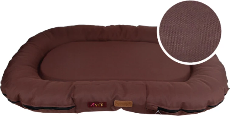 Shtrat për qen Tramp VIP 80 x 55 cm, mbrojtje kundër mushkonjave, antibakterial, me mbulesë të heqshme e të larshme, kafe e errët