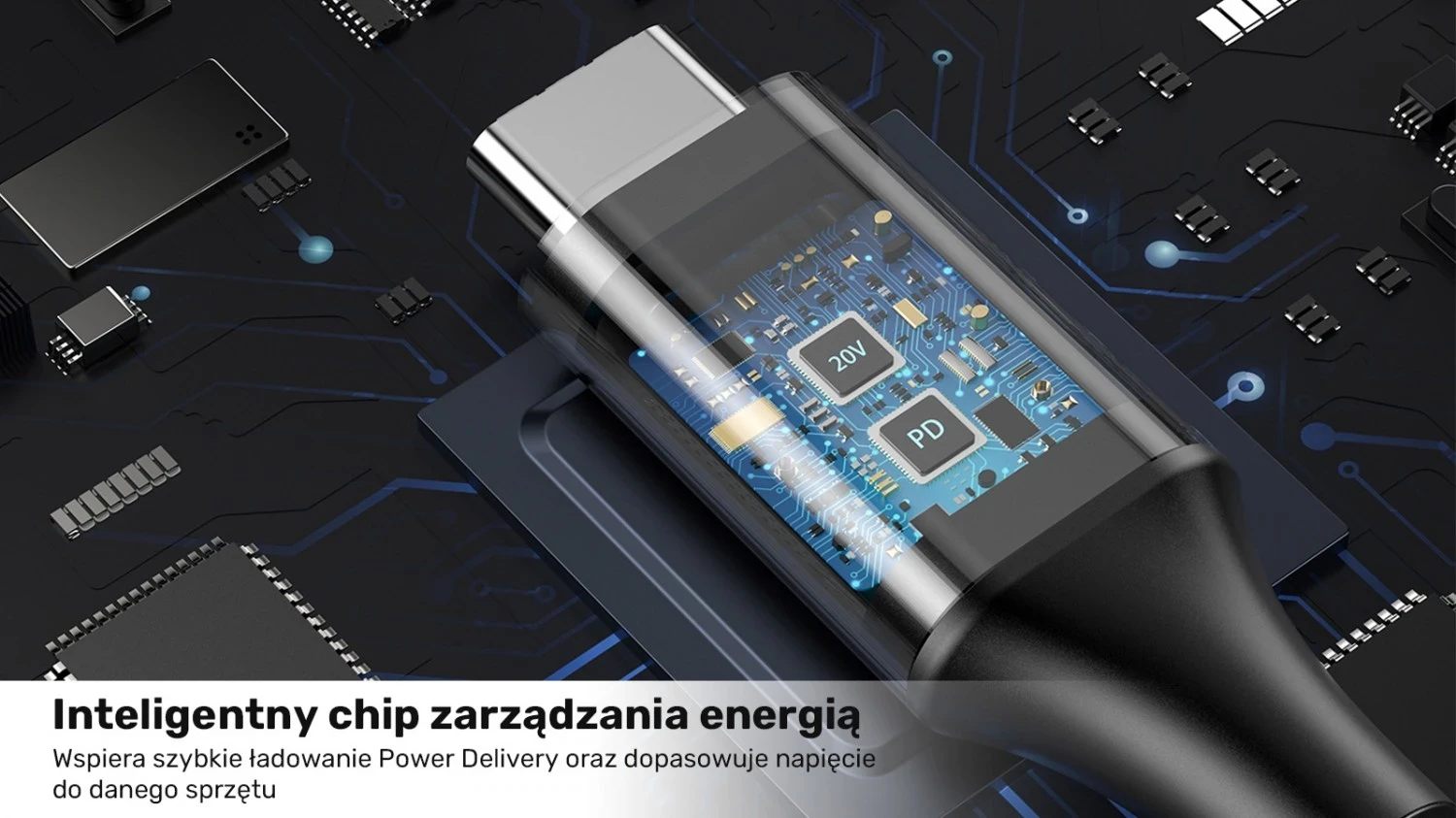 Kablli i energjisë për laptop HP Unitek, 65W USB-C - DC4,5mm, ngjyrë e zezë