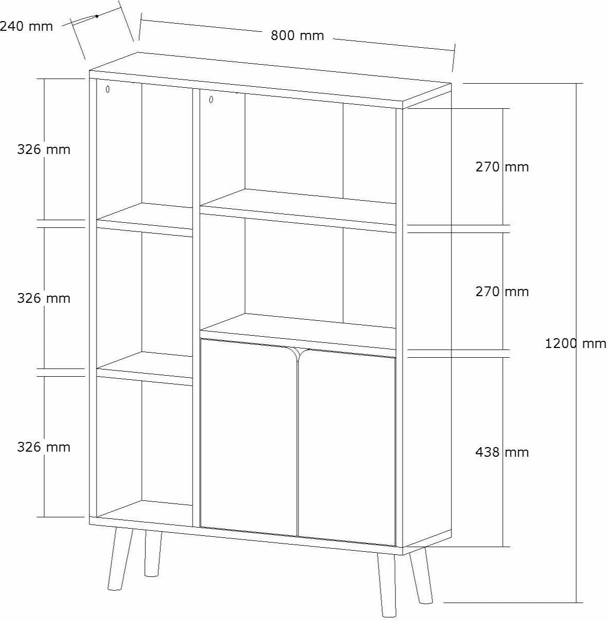 Raft librash Skye Decor, ngjyrë lisi safir