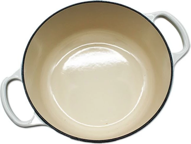 tenxhere gize me kapak, Le Creuset, Signature Roaster Round 24cm, meringue e bardhë