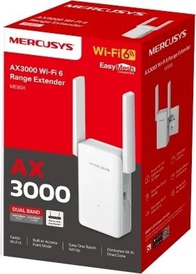 Përsëritës rrjeti Mercusys ME80X, Dual-band, 2400 Mbit/s, i bardhë
