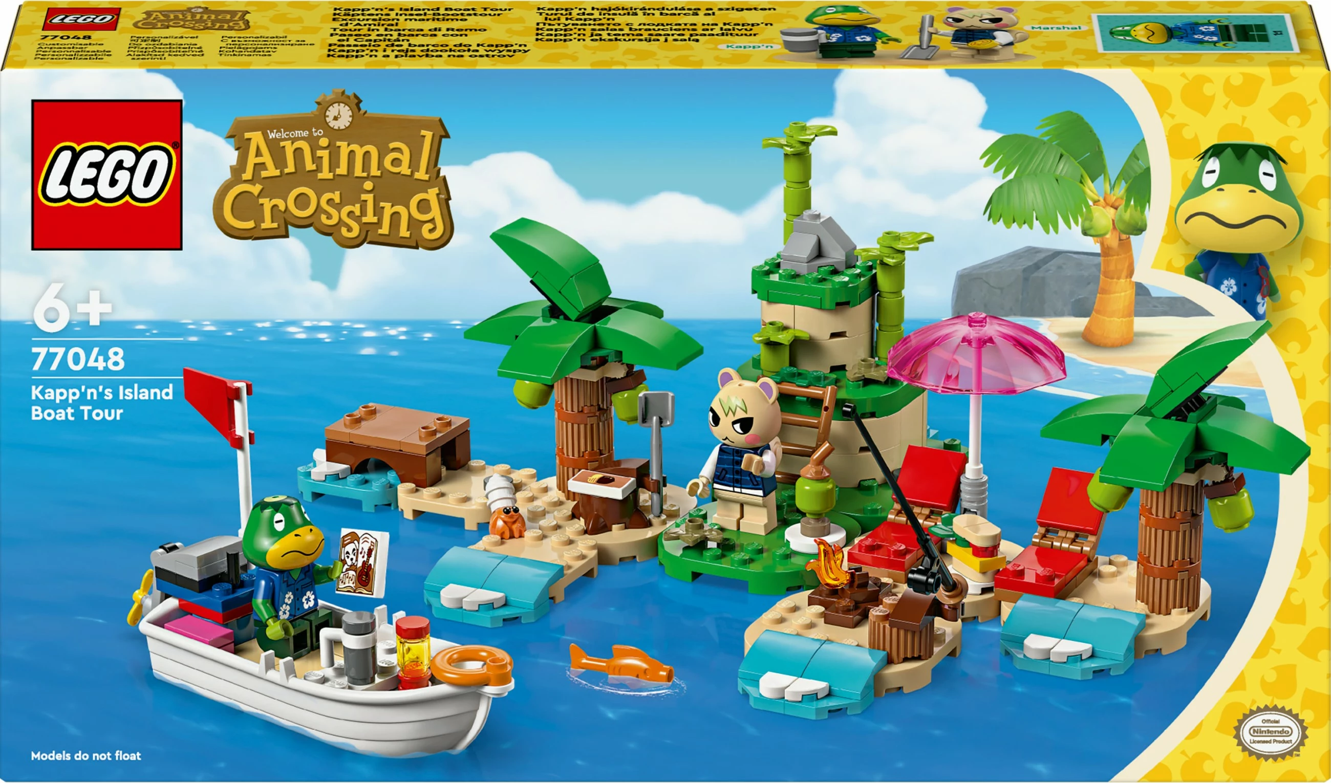 Set ndërtimi LEGO Animal Crossing Kapp'n's Island Boat Tour 233 pjesë, multingjyrësh