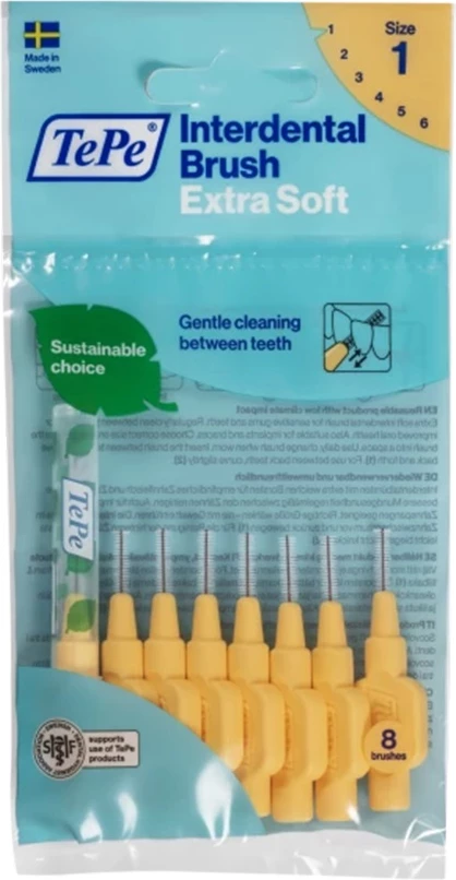 Furça ndërdhëmbësh TePe Extra Soft 0.45mm Light Orange 8 copë