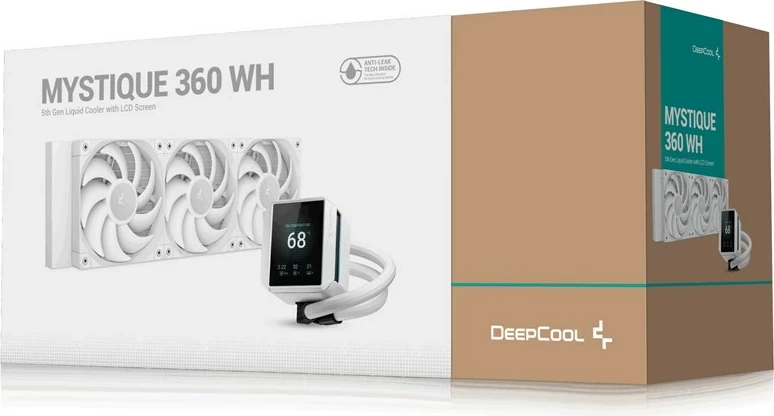 Kasë ftohëse me ujë DEEPCOOL Mystique 360 WH, 3 ventilatorë 12 cm, për procesor, E bardhë