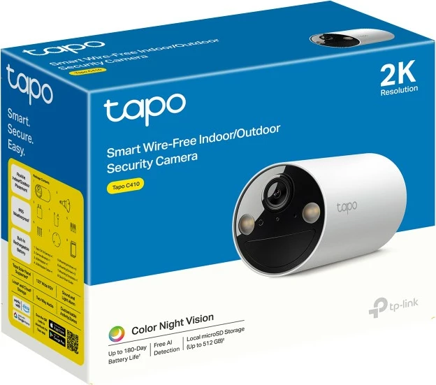Kamerë sigurie IP TP-Link Tapo C410, Wireless, IP65, e bardhë