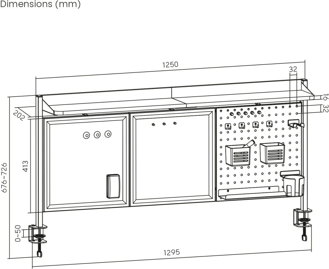 Ndarës tavoline Ergo Office ER-300W, i bardhë, me aksesorë organizues