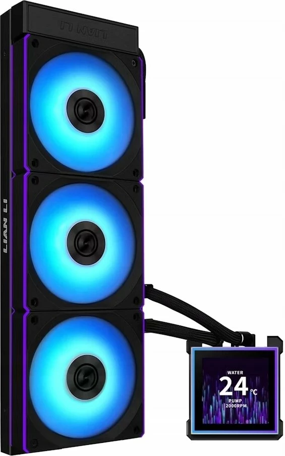 Ftohje AIO me ujë Lian Li HydroShift II LCD-S 360CL (GHS2LCDS36CB), radiator 360mm, ekran LCD 2.88\", ARGB, 3x120mm, e zezë
