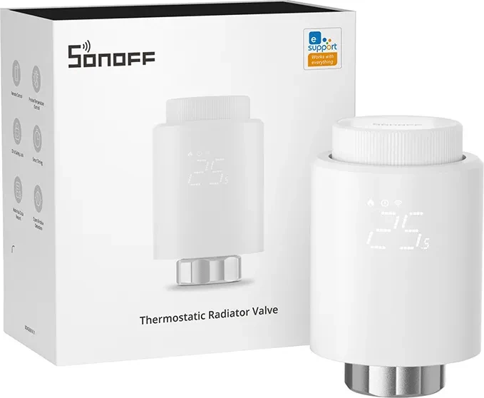 Kokë termostatike e mençur Sonoff TRVZB, Zigbee 3.0, e bardhë