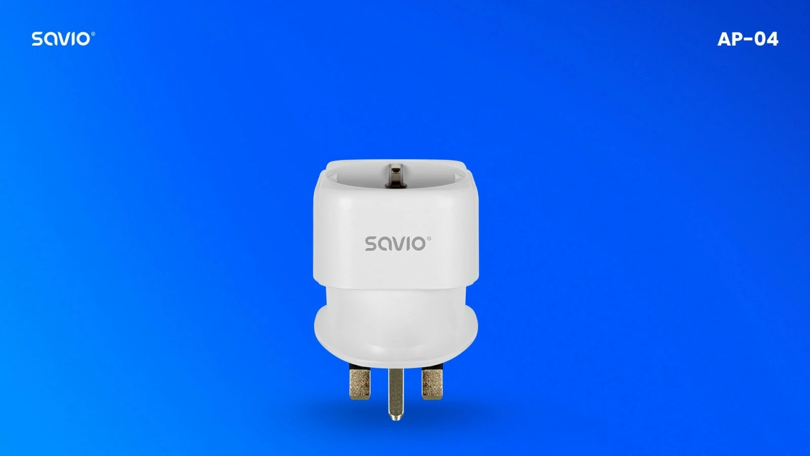 Adapter udhëtimi Savio AP-04, prizë EU në plug UK, i bardhë