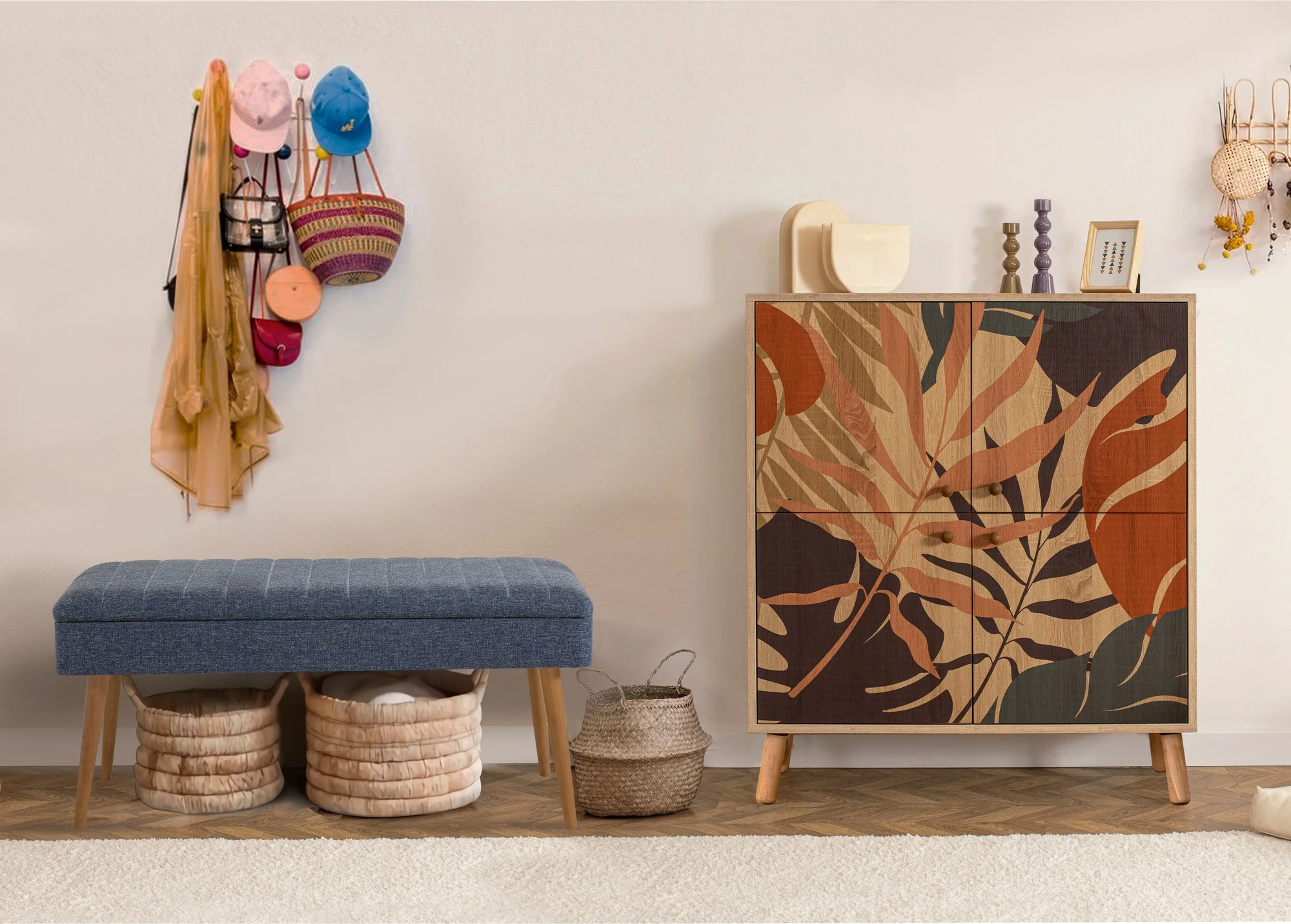 Set mobiljesh për korridor, Sonomo & blu e errët, Skye Decor, Multilux - Palm - 1048