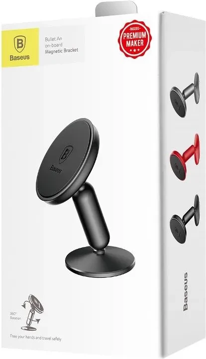 Mbajtës magnetik për telefon Baseus Bullet, SUYZD-01, i zi