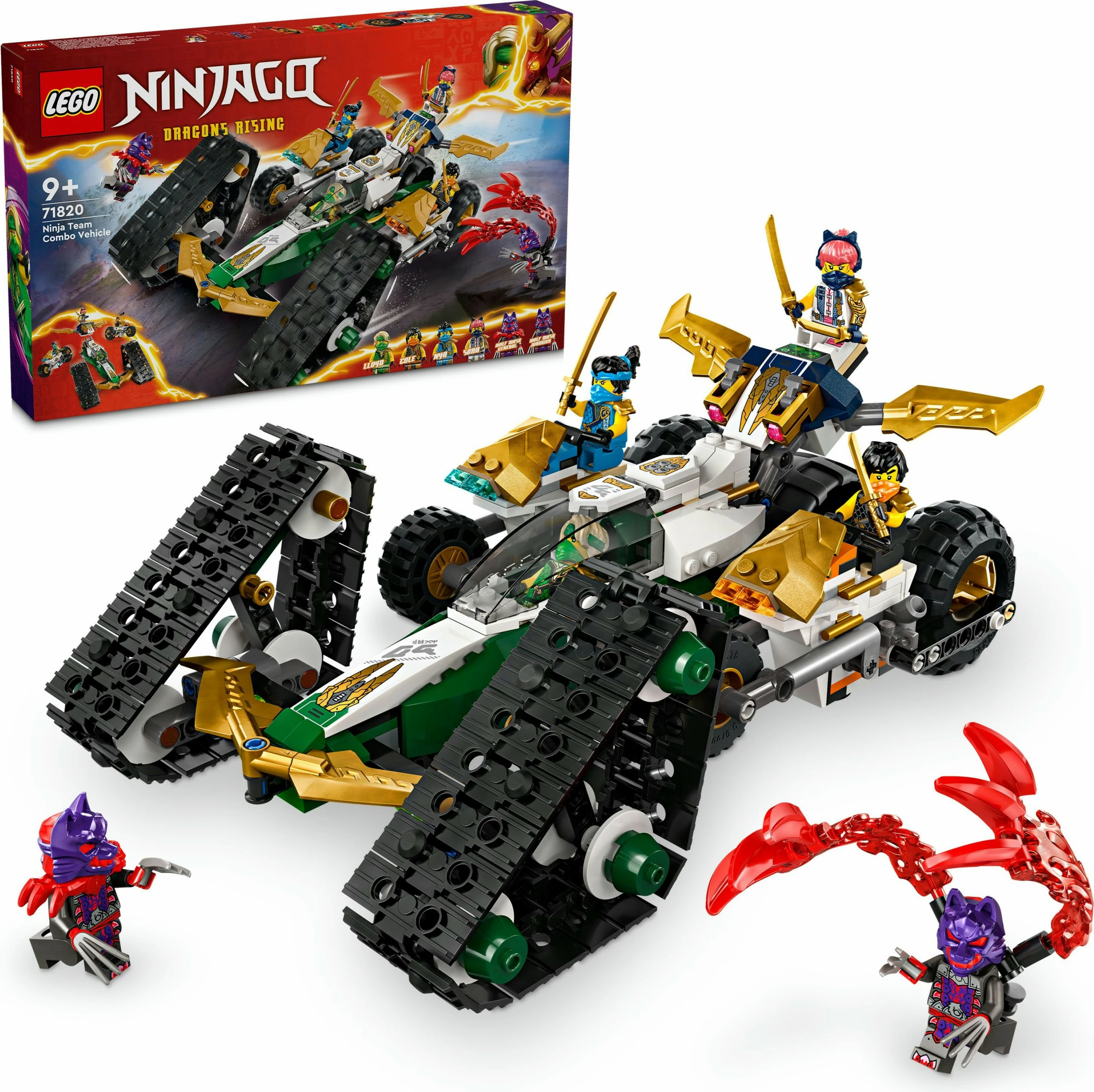 Set ndërtimi LEGO Ninjago 71820 Ninja Team Combo Vehicle, multikolor
