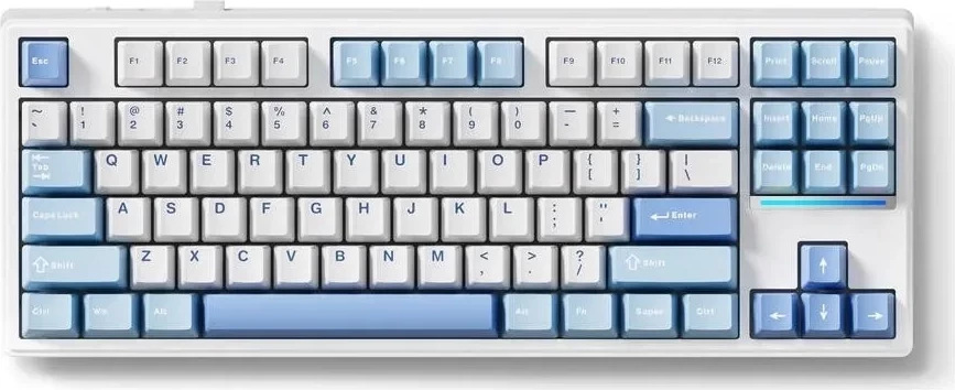Tastierë Mchose K87, RGB, mekanike, wireless, e bardhë-blu