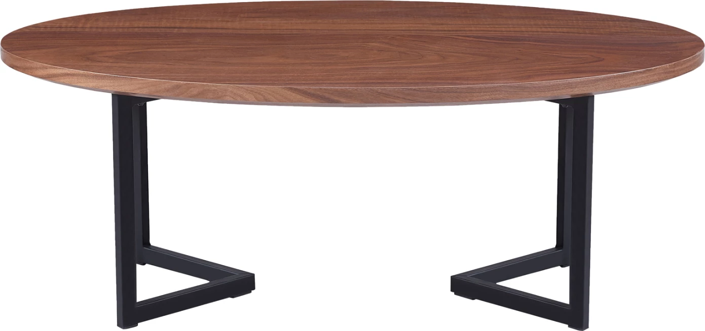 Tavolinë kafeje, FH9468.02, MDF, sipërfaqe ngjyrë arre, këmbë metalike, 120x60x45.5 cm