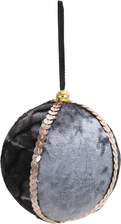 Top dekorativ për Krishtlindje, ngjyrë gri, e zezë, ari, 8x8x8cm