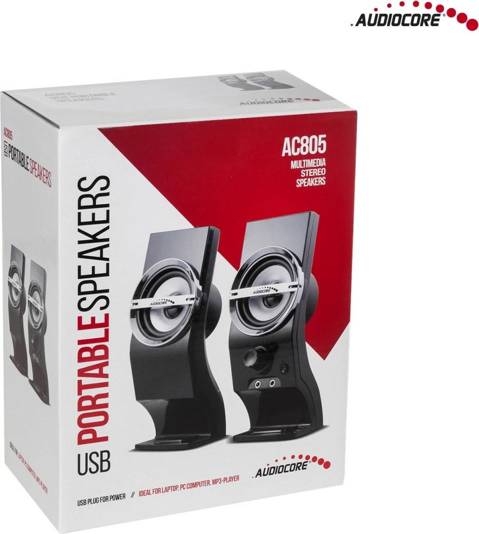 Altoparlantë kompjuteri Audiocore AC805, 6W, USB, të zi
