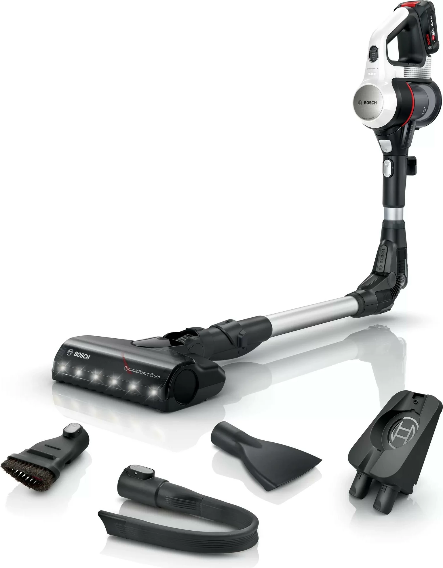 Fshesë stick 2-në-1 Bosch BBS711W, pa qese, 0.3L, e bardhë