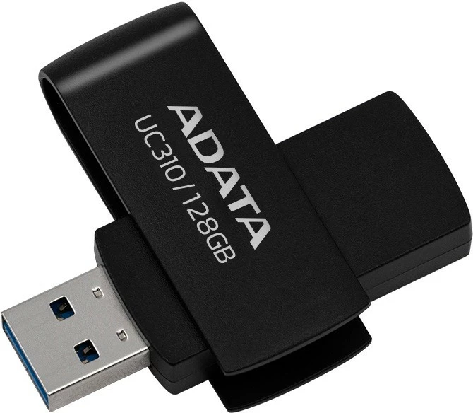 Pendrive Adata UC310, 128GB, USB 3.2, e zezë