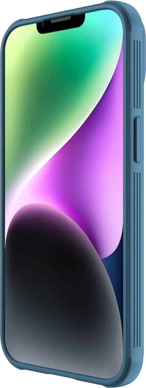 Mbështjellës Nillkin CamShield Pro Magnetic për iPhone 14 Plus, me mbrojtës kamere, MagSafe, Kaltër