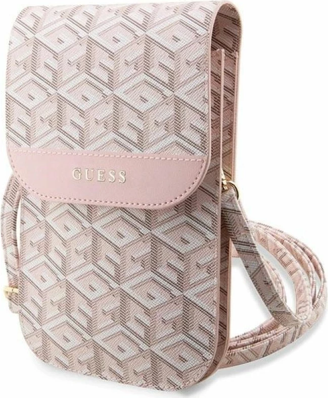 Çantë dore Guess GUWBHGCFSEP G Cube Stripe, rozë