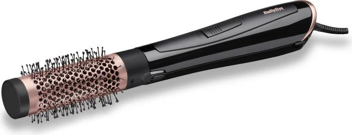 Furçë ajri e nxehtë, BaByliss AS126E, 4 aksesorë (38 mm, 20 mm, drejtues, grykë tharjeje), teknologji jonesh anti-frizz, e zezë