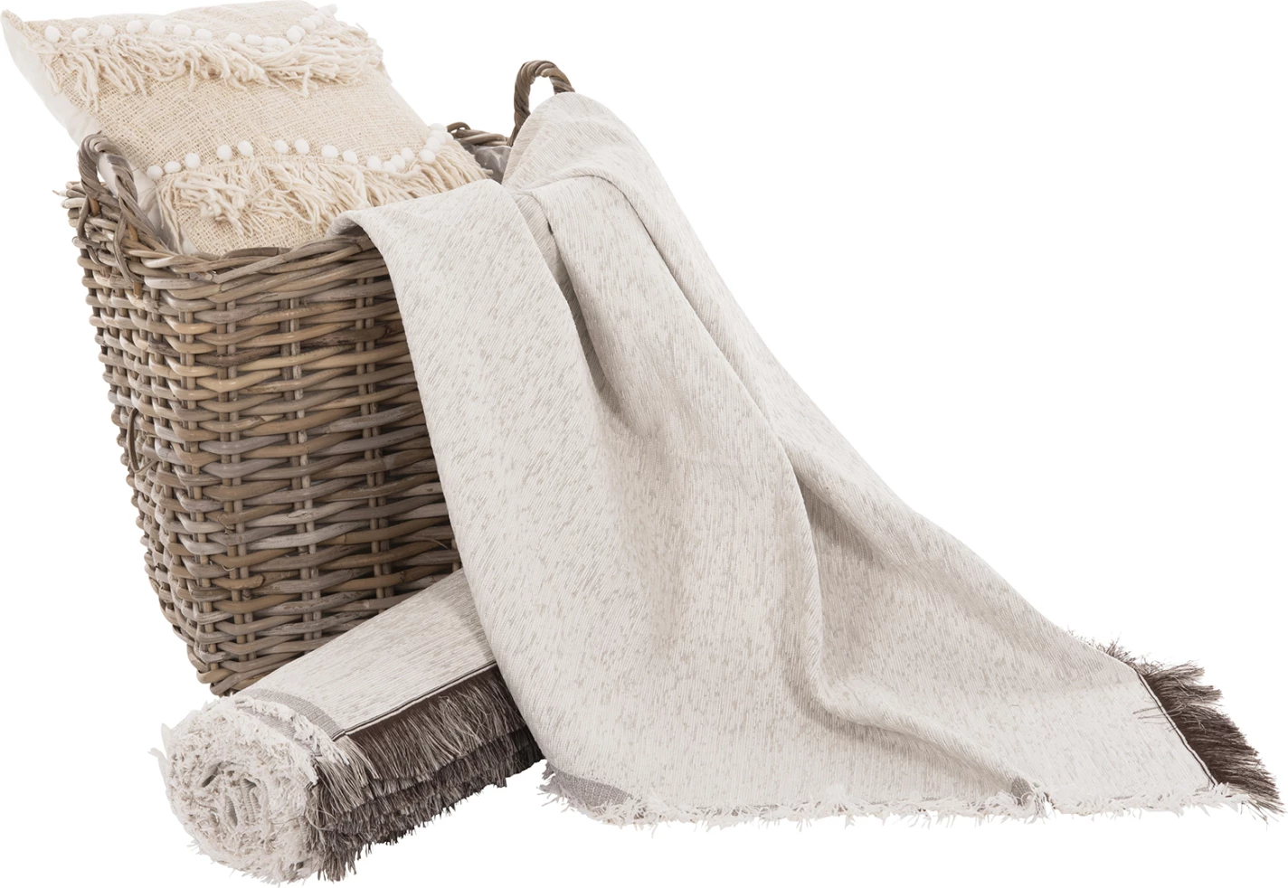 Mbulesë divani me franja DREAMTOPIA FH12165.07 ngjyrë ecru 295x170cm